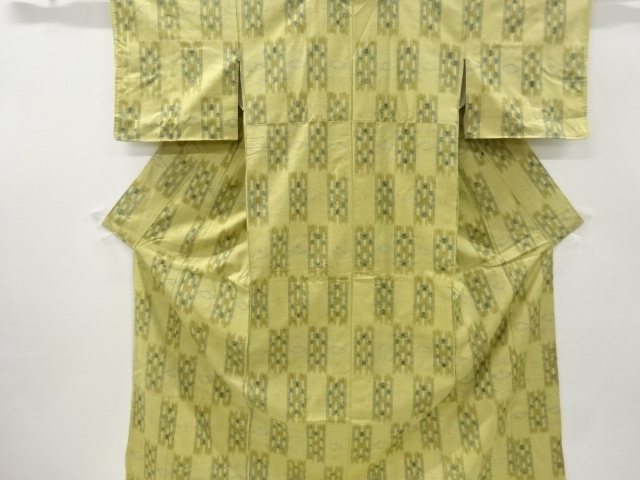 JAPANESE KIMONO / VINTAGE KIMONO / FUSHI TSUMUGI / WOVEN KASURI PATTERN
